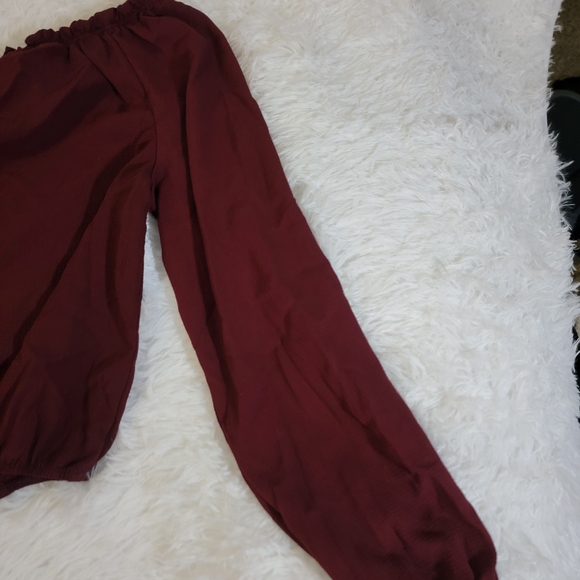 Fashion Nova Burgundy Off-Shoulder Blouse - Picture 3 of 9